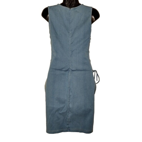 Mebon by Machine Jeans Windsor Denim Dress Sz L NWT Tie Strings Side Sexy - Picture 4 of 9